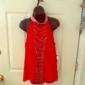 Red Sleeveless Top